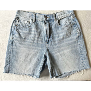 American Eagle High Rise 90’s Cutoff Denim Jean Shorts Light Wash 8